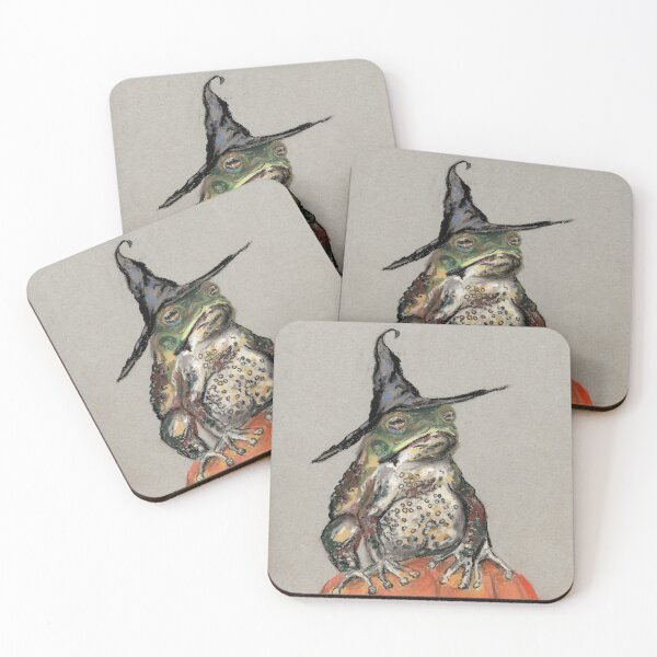 Item preview, Witch Toad on Pumpkin Halloween Art designed and sold by SomeChicksArt.