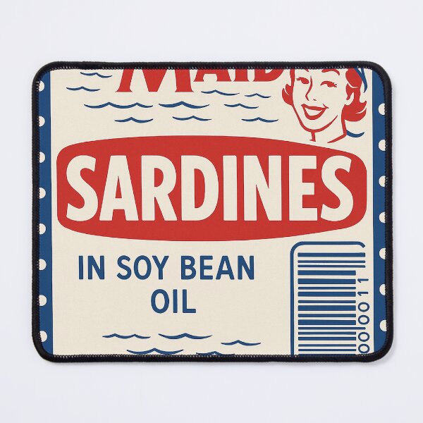 Item preview, Vintage Sardine Can Label – Maine Maid Retro Illustration designed and sold by weirdfishes123.
