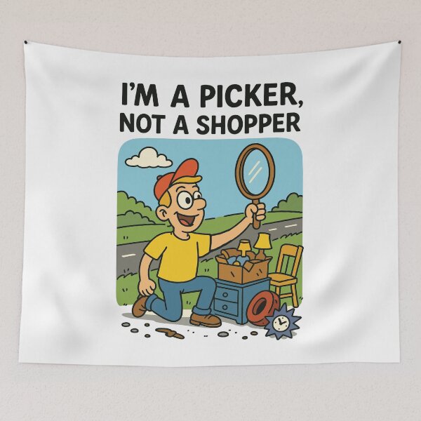 Item preview, I'm A Picker Not A Shopper Vintage Retro designed and sold by LuminOrb.