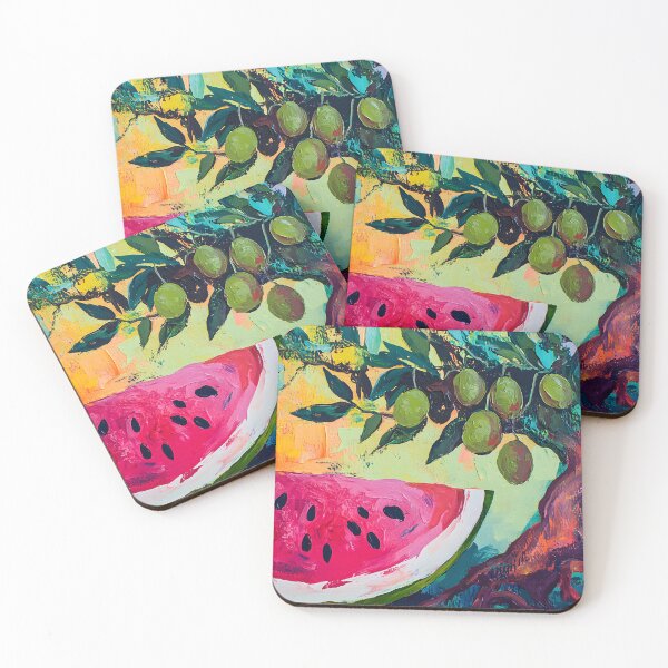 Item preview, Rooted in Resistance – Olive Tree & Watermelon: The Heart of Palestine- فلسطين وشجرة الزيتون designed and sold by FUNqoosh.