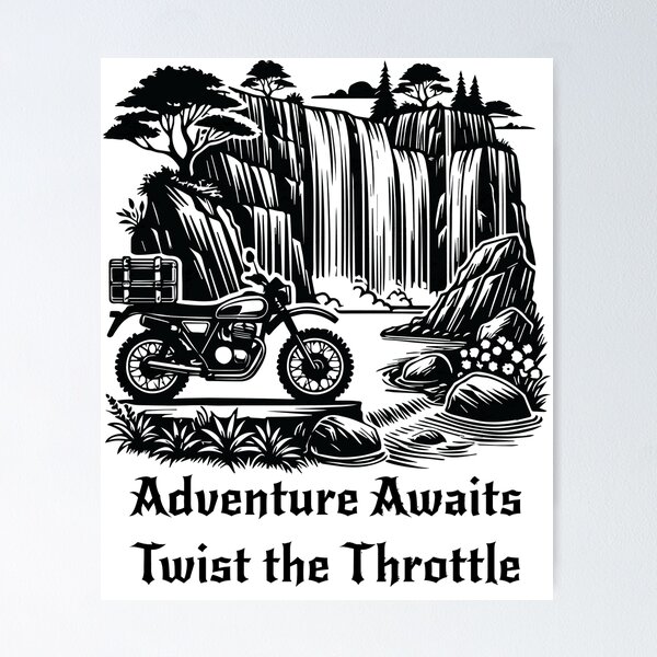 Item preview, Motorcycle Adventure Nature Travel Waterfall Explorer Look designed and sold by BikerShirts24.