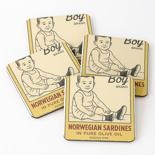 Item preview, Buddy Boy Vintage Norwegian Sardines Label Design designed and sold by weirdfishes123.