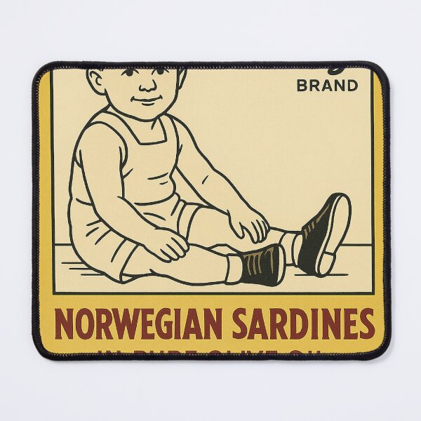 Item preview, Buddy Boy Vintage Norwegian Sardines Label Design designed and sold by weirdfishes123.