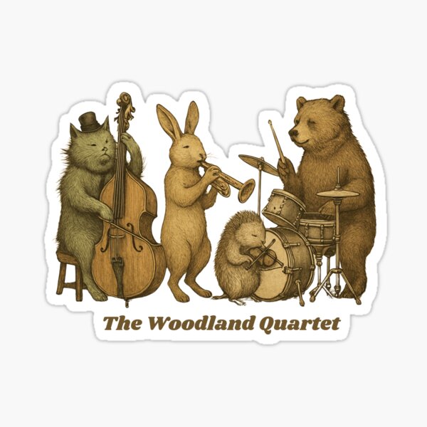 Item preview, The Woodland Quartet in vintage style designed and sold by Meandmyshop.