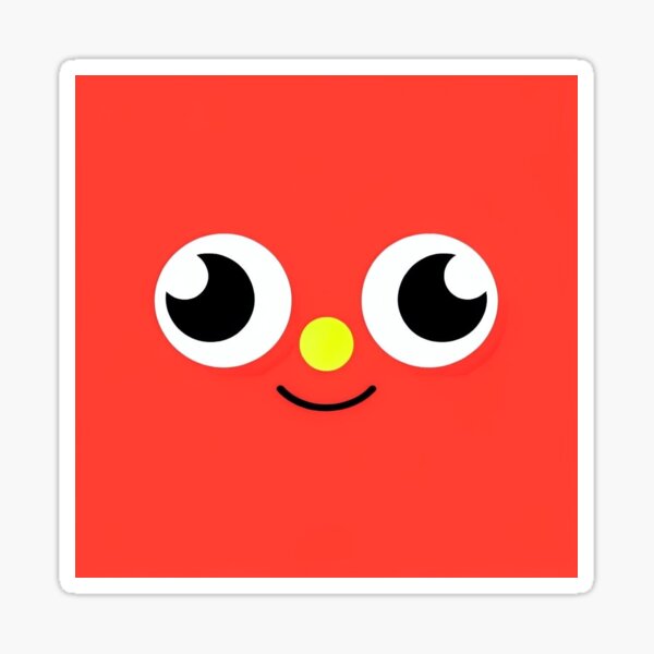 Item preview, Minimalist Cute Face - Red Character with Big Eyes Sticker designed and sold by stoicphoenix.