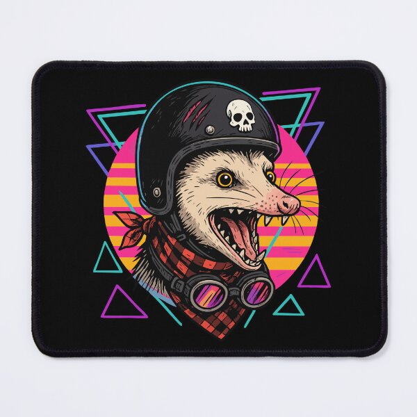 Item preview, Biker Opossum Skull Helmet Retro designed and sold by TomFrontierArt.