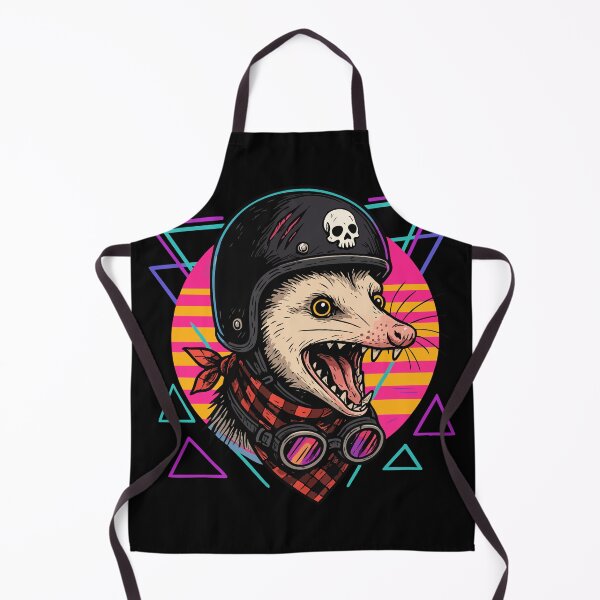 Item preview, Biker Opossum Skull Helmet Retro designed and sold by TomFrontierArt.