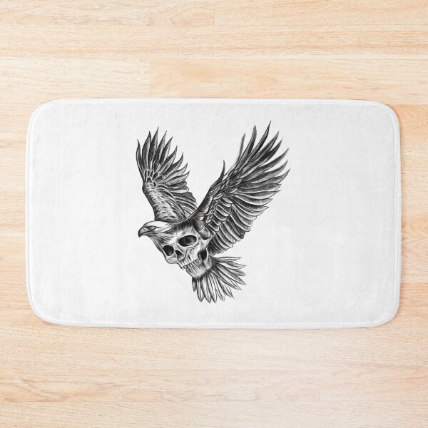 Item preview, Black and white Flying Eagle Skull Illustration design designed and sold by Scarlet Swan.