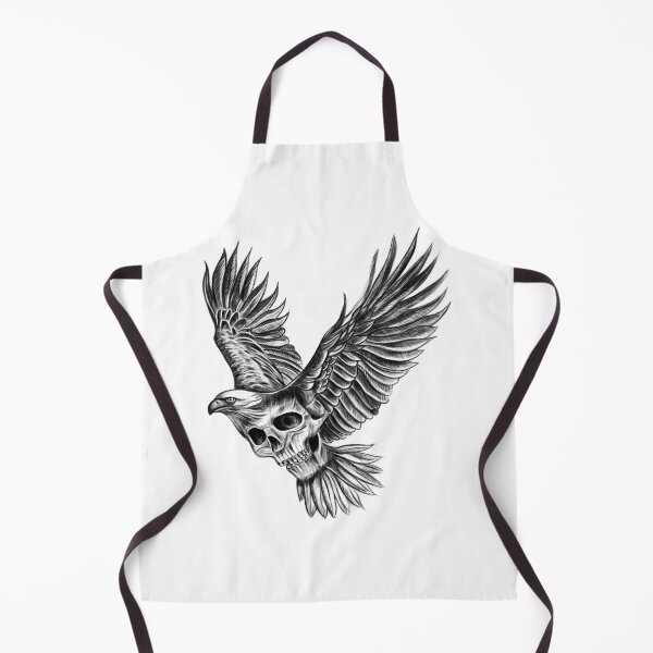 Item preview, Black and white Flying Eagle Skull Illustration design designed and sold by Scarlet Swan.