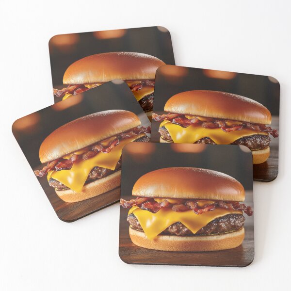 Item preview, Bacon cheeseburger on wood designed and sold by anytka.