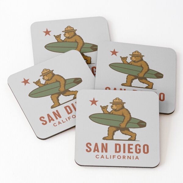 Item preview, SAN DIEGO CALIFORNIA BEAR WITH SURF BOARD - SHAKA SIGN designed and sold by Darling DeDe.