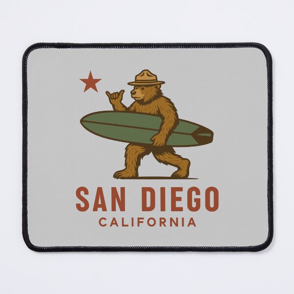 Item preview, SAN DIEGO CALIFORNIA BEAR WITH SURF BOARD - SHAKA SIGN designed and sold by Darling DeDe.
