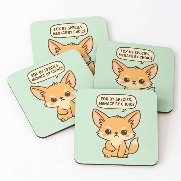 Item preview, Cute Feisty Fox - Kawaii Cartoon Animal with Funny Quote designed and sold by Inspired by CarMa.
