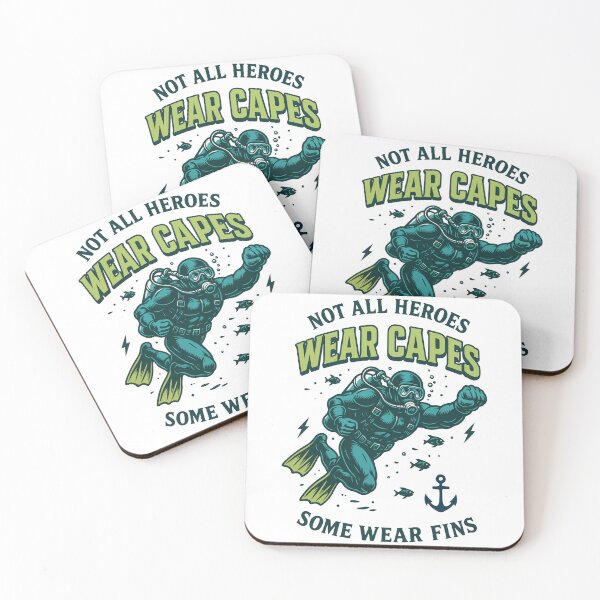 Item preview, Not All Heroes Wear Capes Fins Diver Meer designed and sold by LuminOrb.
