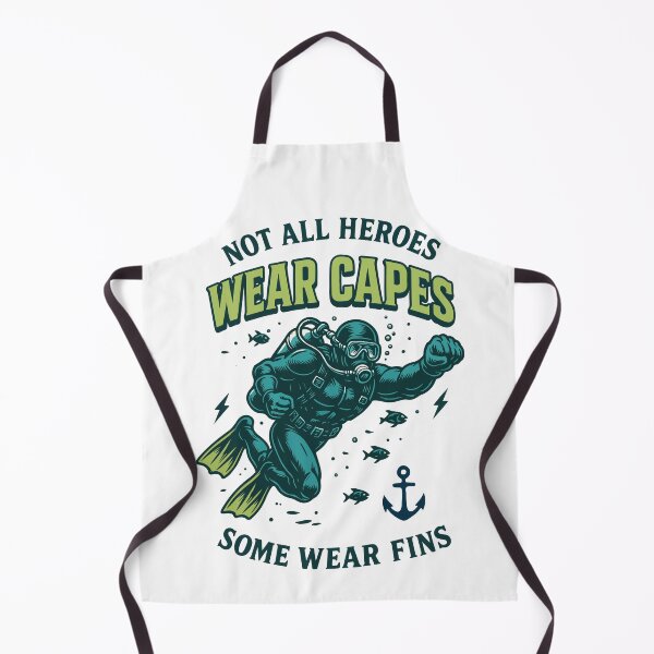 Item preview, Not All Heroes Wear Capes Fins Diver Meer designed and sold by LuminOrb.