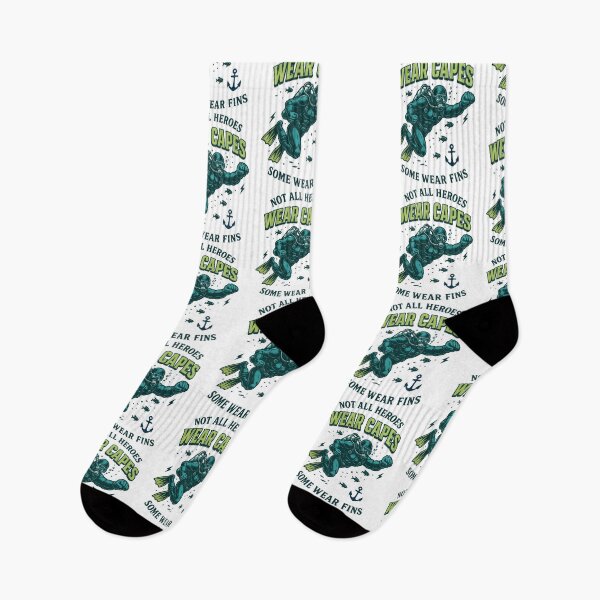 Item preview, Not All Heroes Wear Capes Fins Diver Meer designed and sold by LuminOrb.