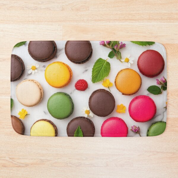 Item preview, Colorful macarons spread on a table designed and sold by anytka.
