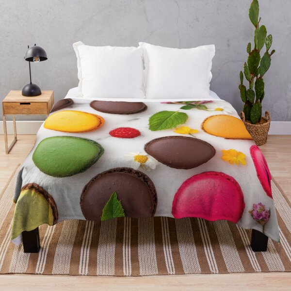 Item preview, Colorful macarons spread on a table designed and sold by anytka.