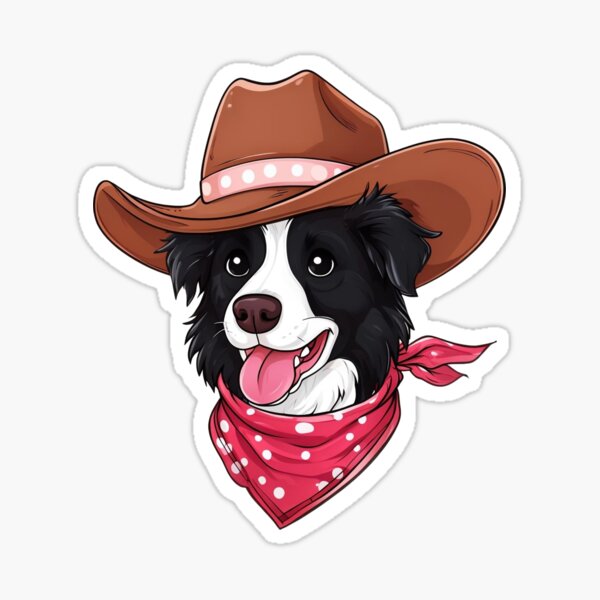 Artikel-Vorschau von Western Cowboyhut Border Collie, designt und verkauft von DesignsBySkull.