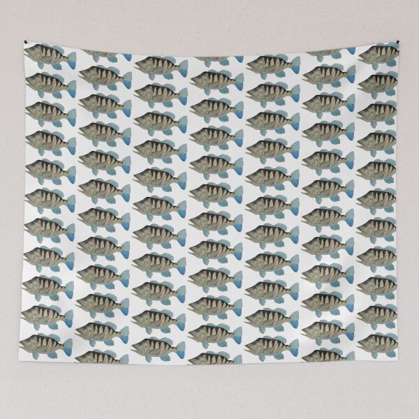 Item preview, Cichla paquiti fish watercolor designed and sold by cadin.darte.