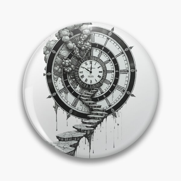 Item preview, Melting Clock with Stairway | Surreal Time & Space Concept Art designed and sold by Dark-Circuit-Haven.