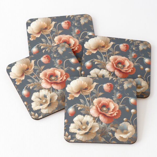 Item preview, Poppy blossom - elegant retro design like on silk designed and sold by Art-Nouveau-Dsg.
