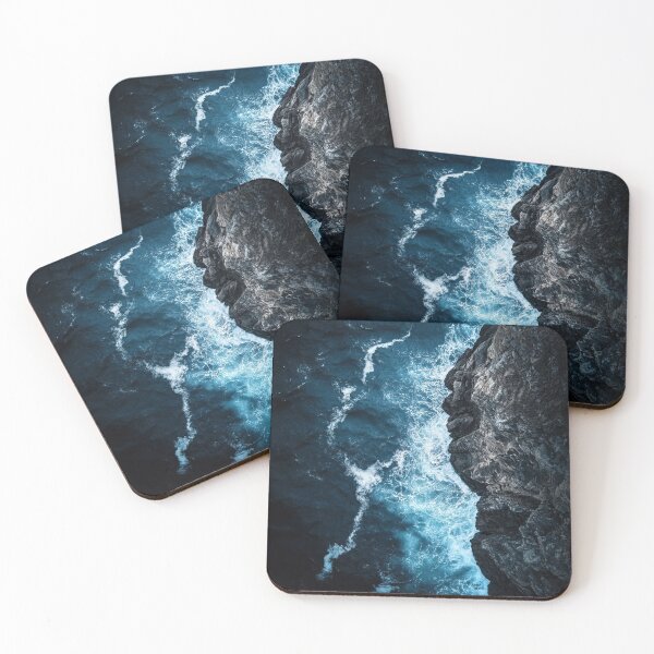 Item preview, Rocky beach with sea saves drone photo - Landscape photography designed and sold by TheArtistOf2022.