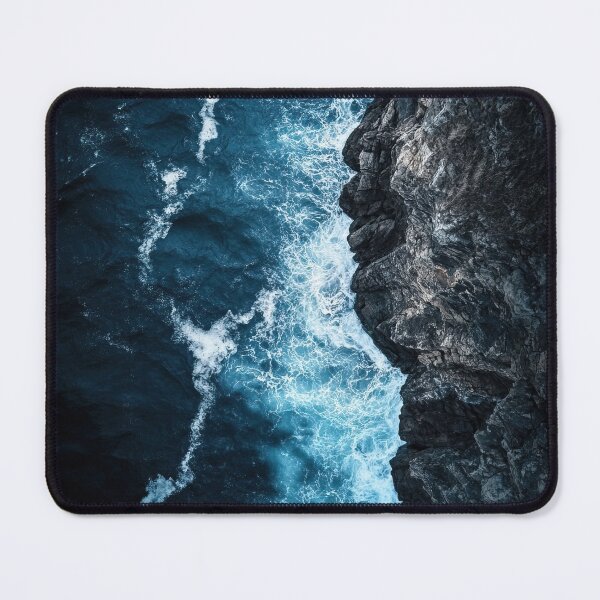 Item preview, Rocky beach with sea saves drone photo - Landscape photography designed and sold by TheArtistOf2022.