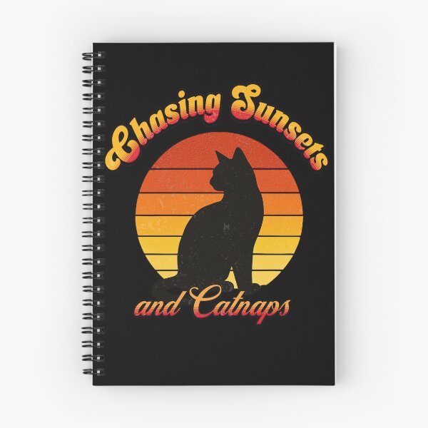 Item preview, Chasing Sunsets and Catnaps – Retro Cat Sunset Tee designed and sold by soycig.