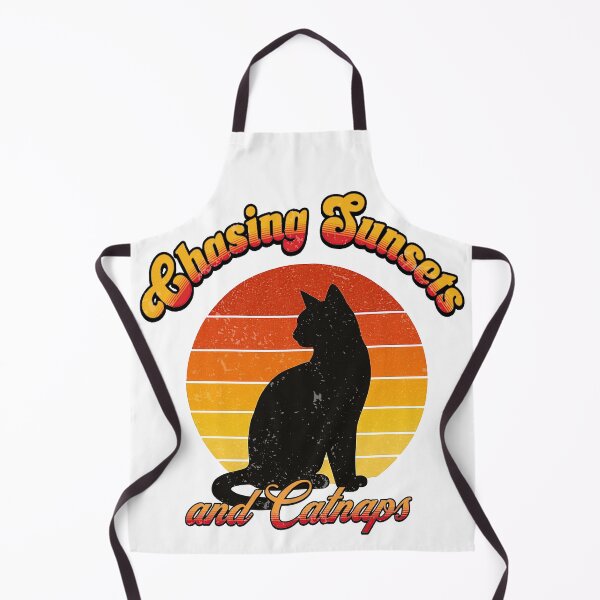 Item preview, Chasing Sunsets and Catnaps – Retro Cat Sunset Tee designed and sold by soycig.