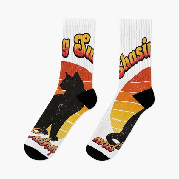 Item preview, Chasing Sunsets and Catnaps – Retro Cat Sunset Tee designed and sold by soycig.