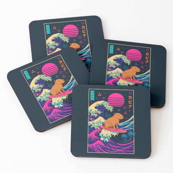 Aperçu de l'œuvre Capybara vaporwave créée et vendue par TheSamuraiCat.