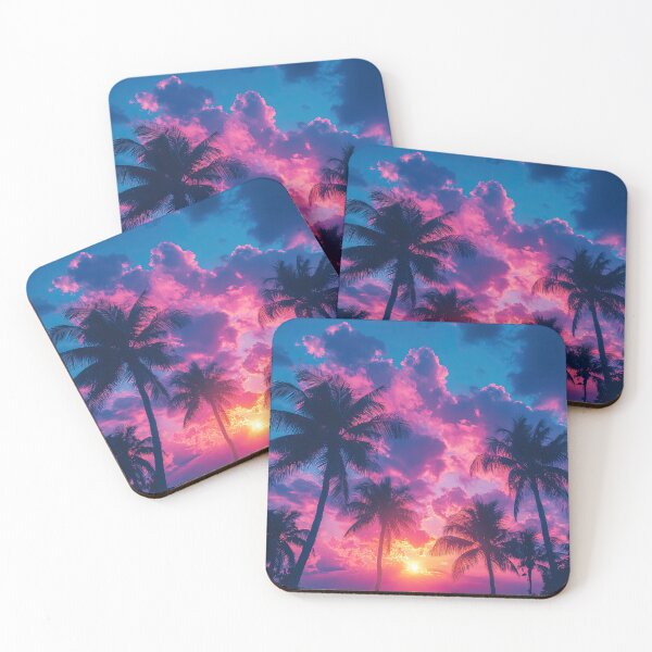 Item preview, Palm trees  beach scene at sunset photo - Landscape photography designed and sold by TheArtistOf2022.