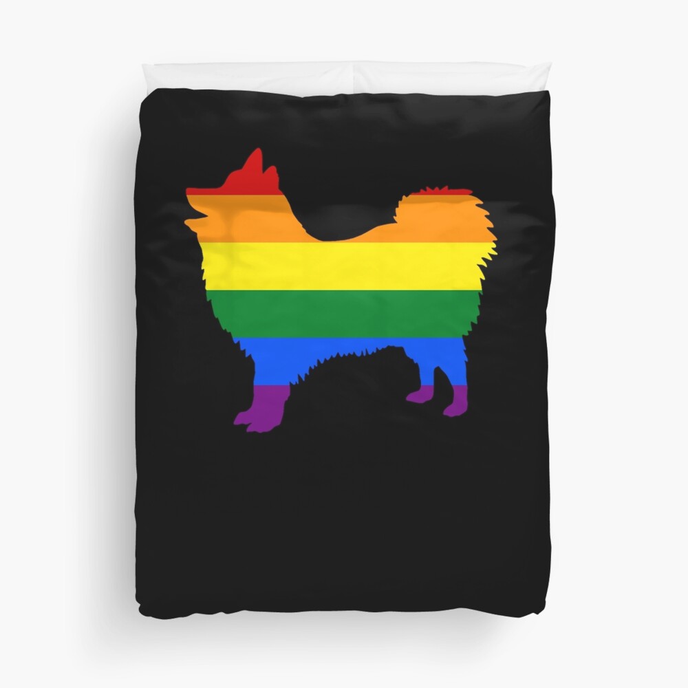 Gay Dad Gay Mom German Spitz Rainbow Flag Duvet Cover By Kentuckygirltee Redbubble