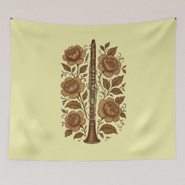 Item preview, Clarinet among rustic flowers designed and sold by Meandmyshop.