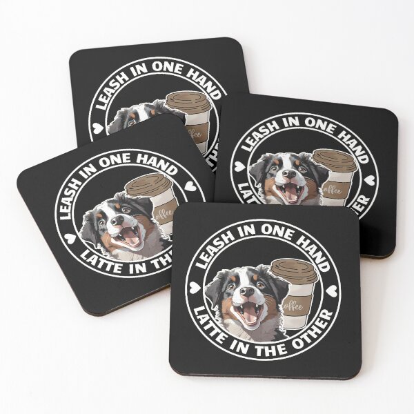 Item preview, Leash in one hand, latte in the other (white font) designed and sold by MySciPic.