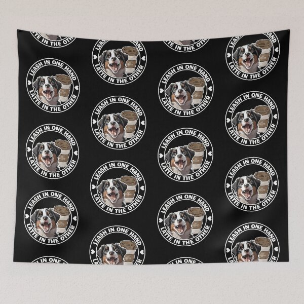 Item preview, Leash in one hand, latte in the other (white font) designed and sold by MySciPic.
