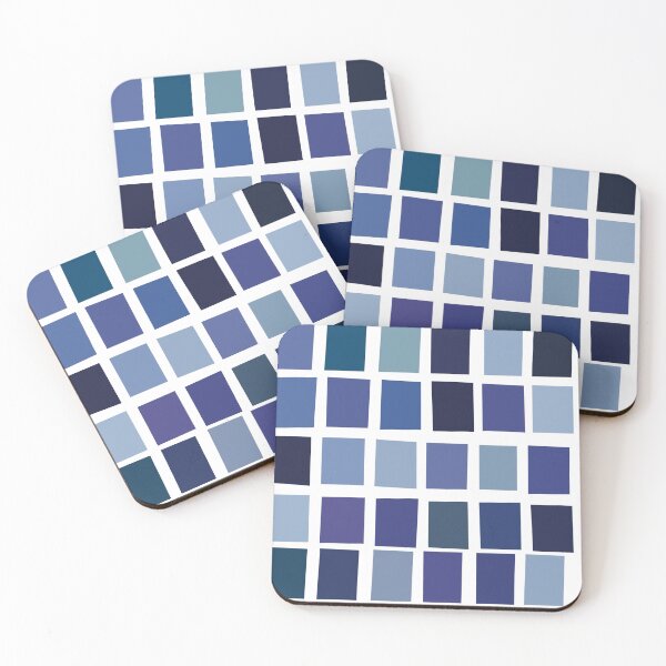 Item preview, Blue Hues Color Grid Art Print designed and sold by Anastaciaknits.