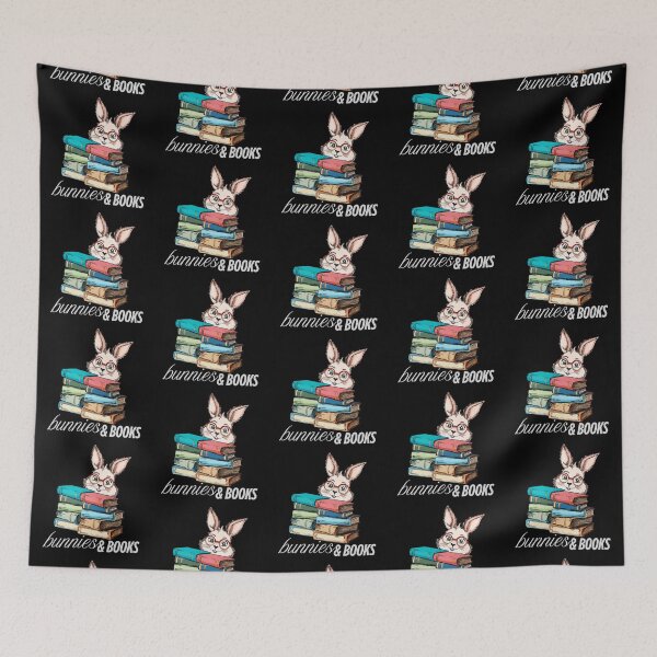 Item preview, Bunnies and books. Drawn smart rabbit (bright font) designed and sold by MySciPic.