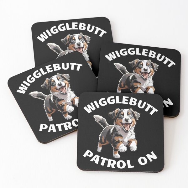 Item preview, Wigglebutt Patrol On. Australian shepherd puppy designed and sold by MySciPic.