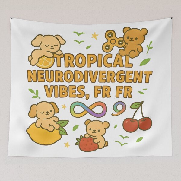 Item preview, Tropical Neurodivergent Vibes Fr Fr Cute Bears ADHD Autism Pride Gift designed and sold by AnnDesignStudio.