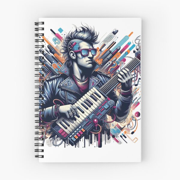Item preview, Cyberpunk Keytar Player – Retro Synthwave Music Art designed and sold by JenniferCreaArte .