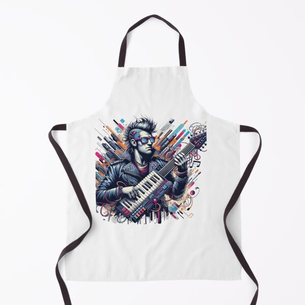 Item preview, Cyberpunk Keytar Player – Retro Synthwave Music Art designed and sold by JenniferCreaArte .