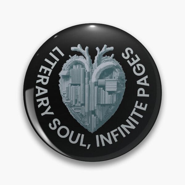 Item preview, Literary soul, infinite pages. Grey heart with books designed and sold by MySciPic.