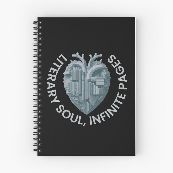 Item preview, Literary soul, infinite pages. Grey heart with books designed and sold by MySciPic.