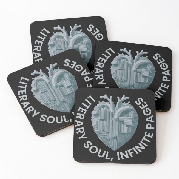 Item preview, Literary soul, infinite pages. Grey heart with books designed and sold by MySciPic.