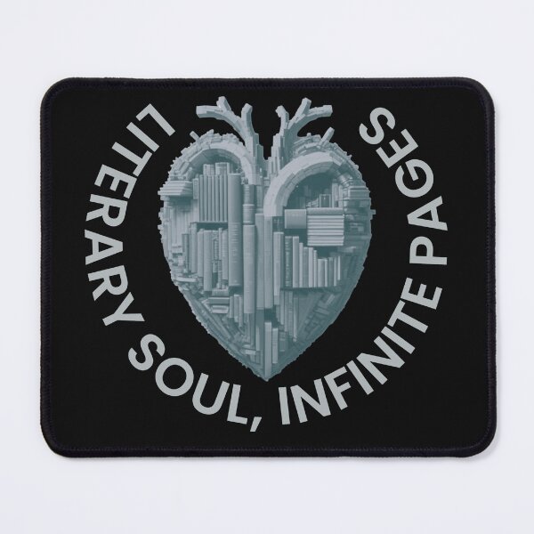 Item preview, Literary soul, infinite pages. Grey heart with books designed and sold by MySciPic.
