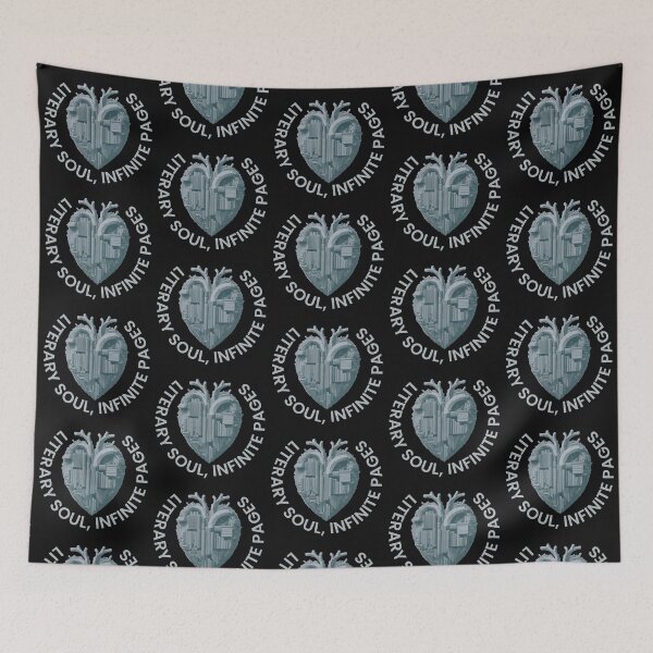 Item preview, Literary soul, infinite pages. Grey heart with books designed and sold by MySciPic.