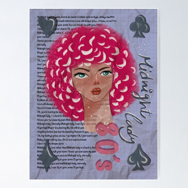 Item preview, Midnight lady - Retro 80’s inspired art print designed and sold by Sue’s creations .