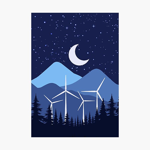 Item preview, Wind Farm Nightsky designed and sold by VoltJunkies.